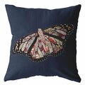 Homeroots 28 in. Denim Blue Butterfly Indoor & Outdoor Throw Pillow 412182